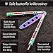 Butterfly Knife Trainer - Balisong Trainer - Practice Butterfly Knife - NOT Real Blade NOT Sharp - Butterfly Knives Knifes - Dull Trick CSGO Knife Trainer - Navaja Mariposa - Comes with E Book K06-C