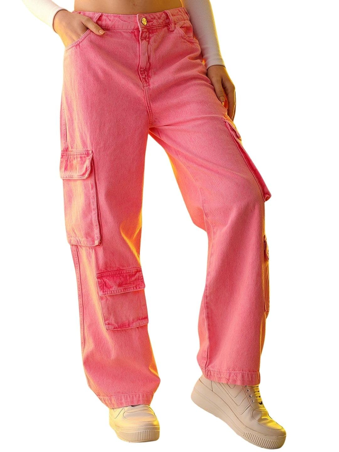 Freehand by The Indian Garage Co Women Denim Cargo Pants