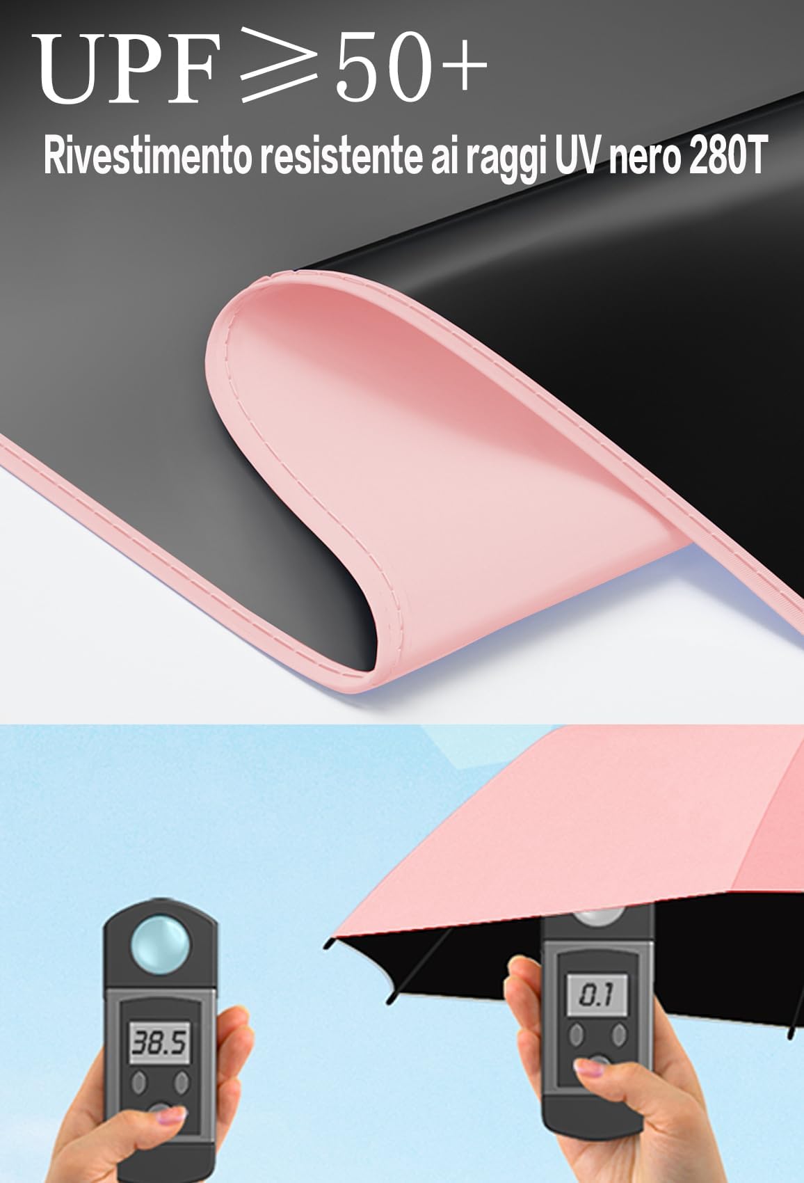 Moorrlii Travel Mini Ombrello per Borsa Con Caso-Piccolo Compatto Ombrello UV Protezione Sole-Leggero Piccolo Ombrello Tasca Con Caso Per Donne, Ragazze