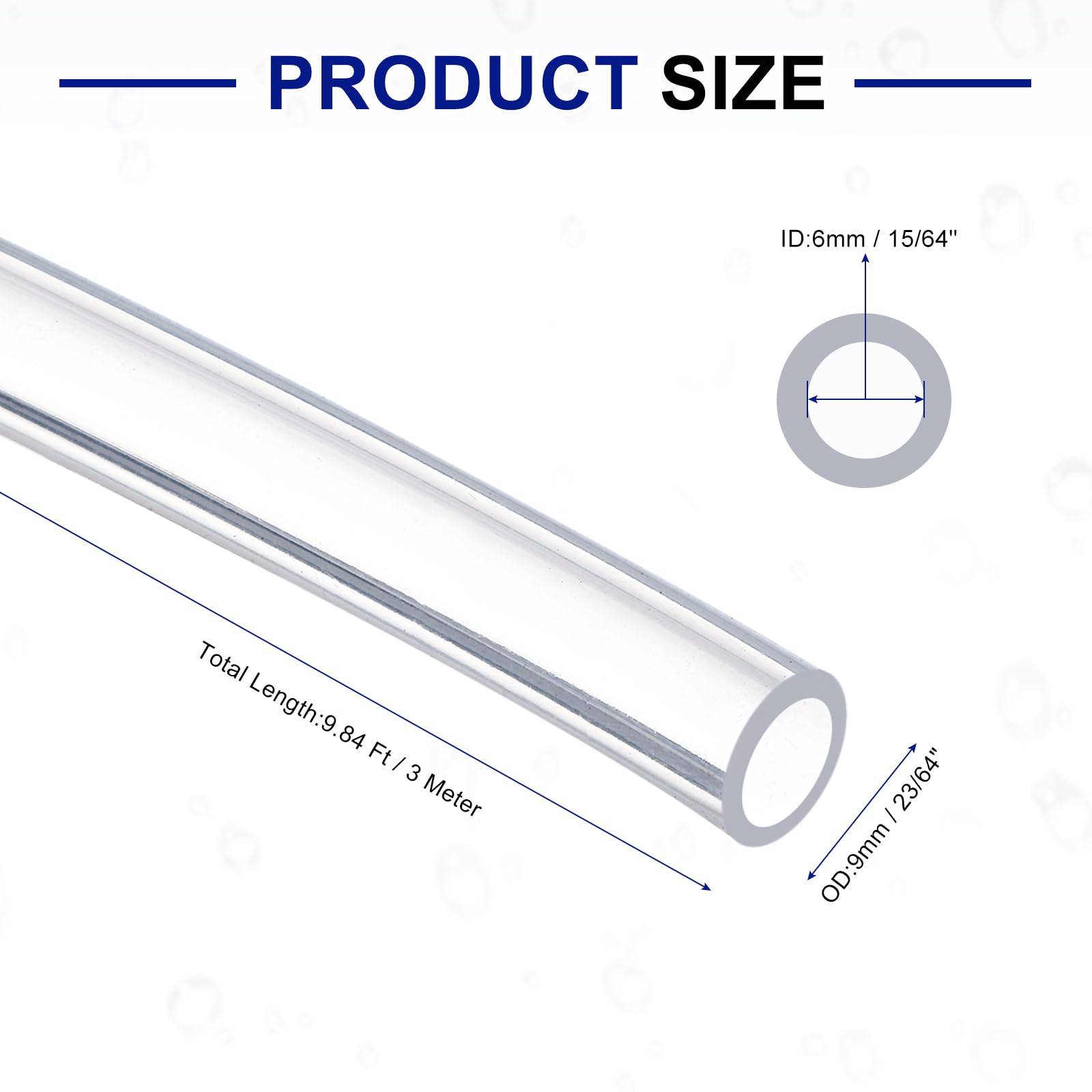 Sourcing Map Silikonschlauch 3mm ID X 6mm OD, 9,84 Fuß – Flexibel, Lebensmittelecht, Für Pumpen & Flüssigkeiten