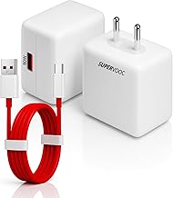 One Plus 80W Supervooc Charger with 1M Type C Cable for Oneplus 15/15r/13/13r/13s/12/12r/11/11r/Nord 5/Ce5/4/Ce4/10T/10/Open/Realme|Supports Dash|Wrap| Vooc|Superdart|USB-C 80 Watt Charging Adapter