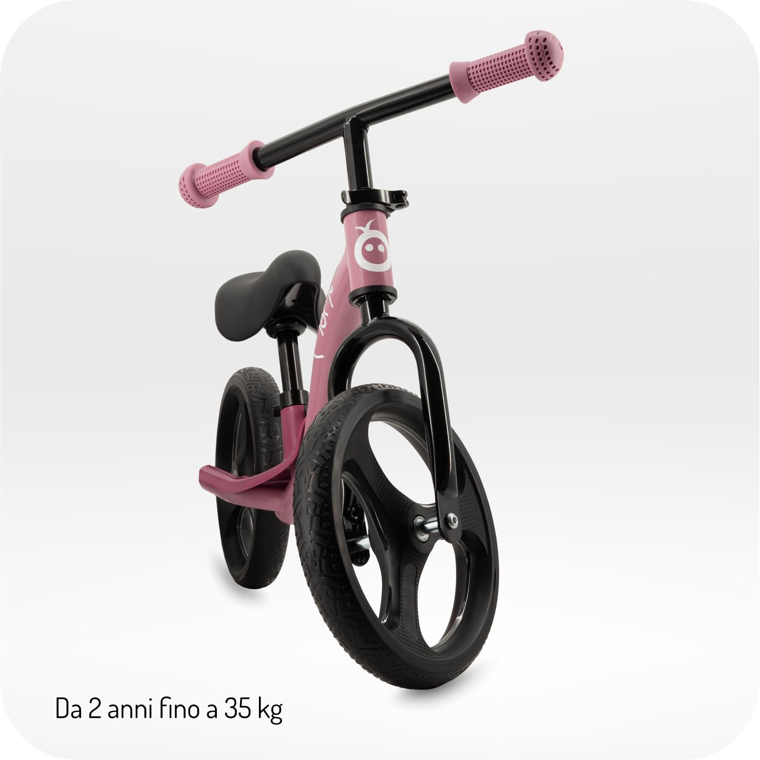 Momi Bicicletta senza pedali ISOKA per bambini 2+ anni (max 35 kg), telaio in metallo leggero 3,5 kg, regolazione altezza manubrio e sella senza attrezzi, ruote in gomma TPR con LED