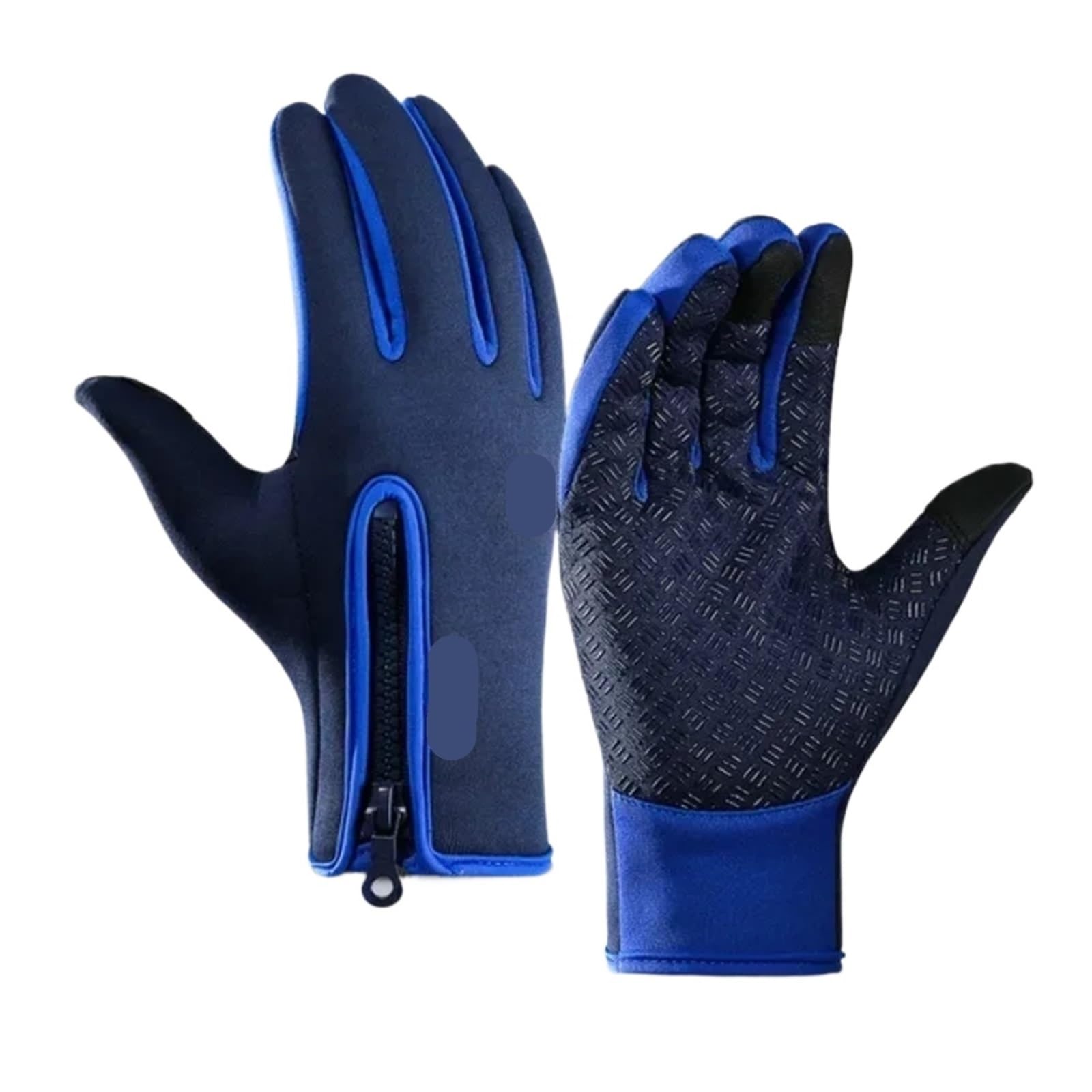 Gants d'escalade Gants de Moto for Hommes et Femmes, Coupe-Vent, antidérapants, Garde au Chaud, for Le Travail, Le Sport, Le vélo, Automne et Hiver pour Escalade(Blue,L)
