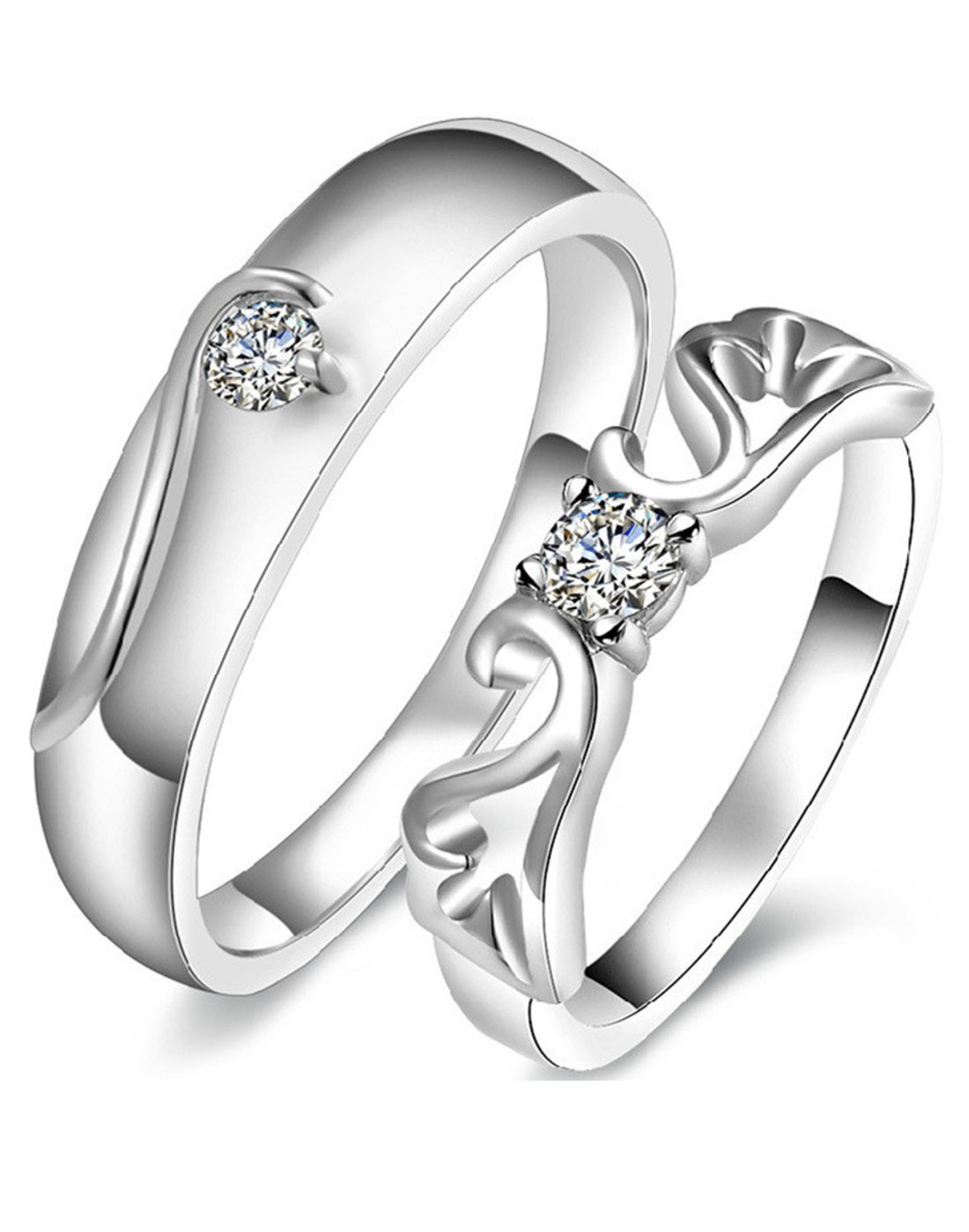 Karatcart Platinum Plated Crystal Adjustable Solitaire Silver Ring for Men and Women (B0748NKWCY) Amazon Price History, Amazon Price Tracker