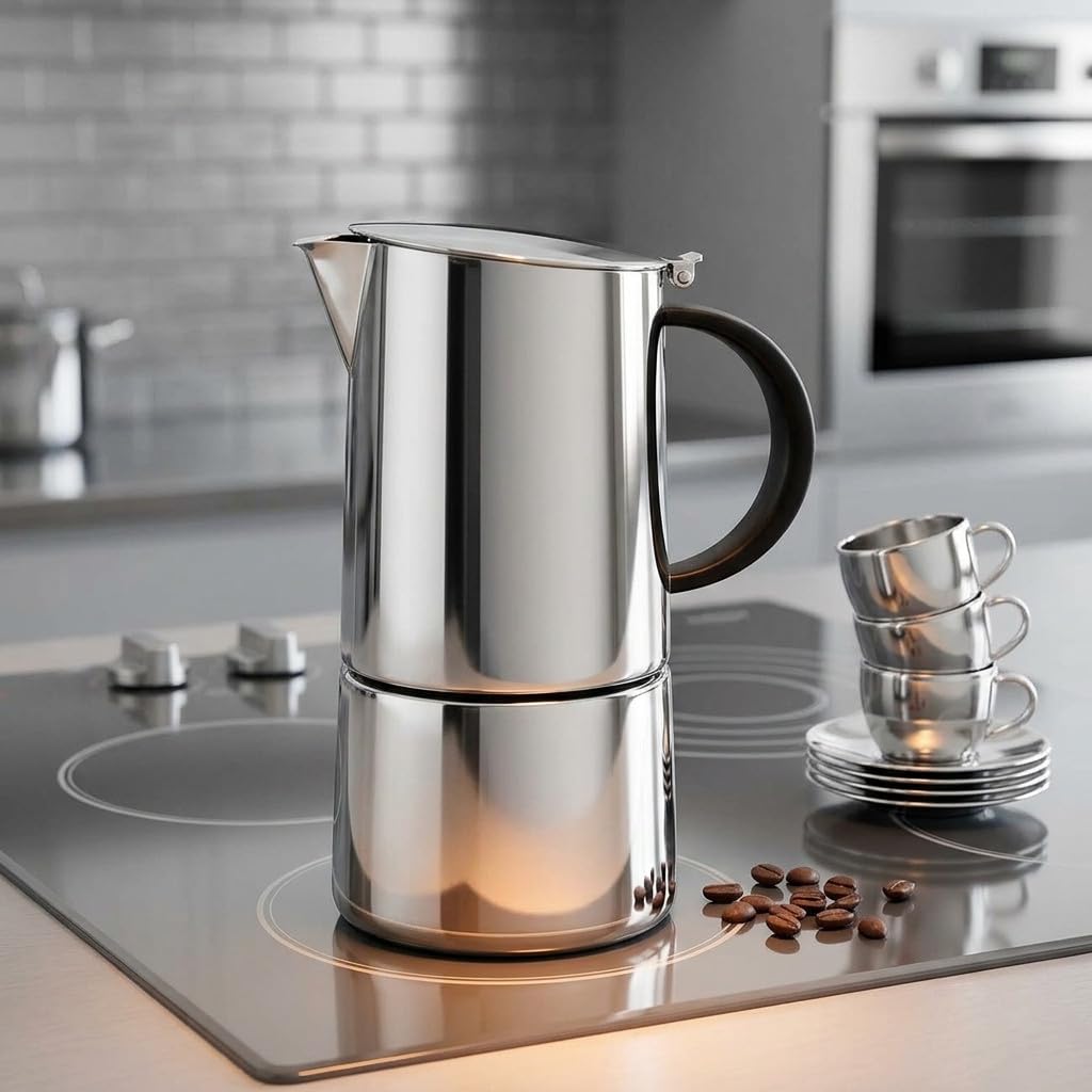 Suinga Cafetera Profesional | Cafetera Italiana 6 Tazas 310ml Inducción | Cafetera Espress Mokka | Para todo tipo de cocinas