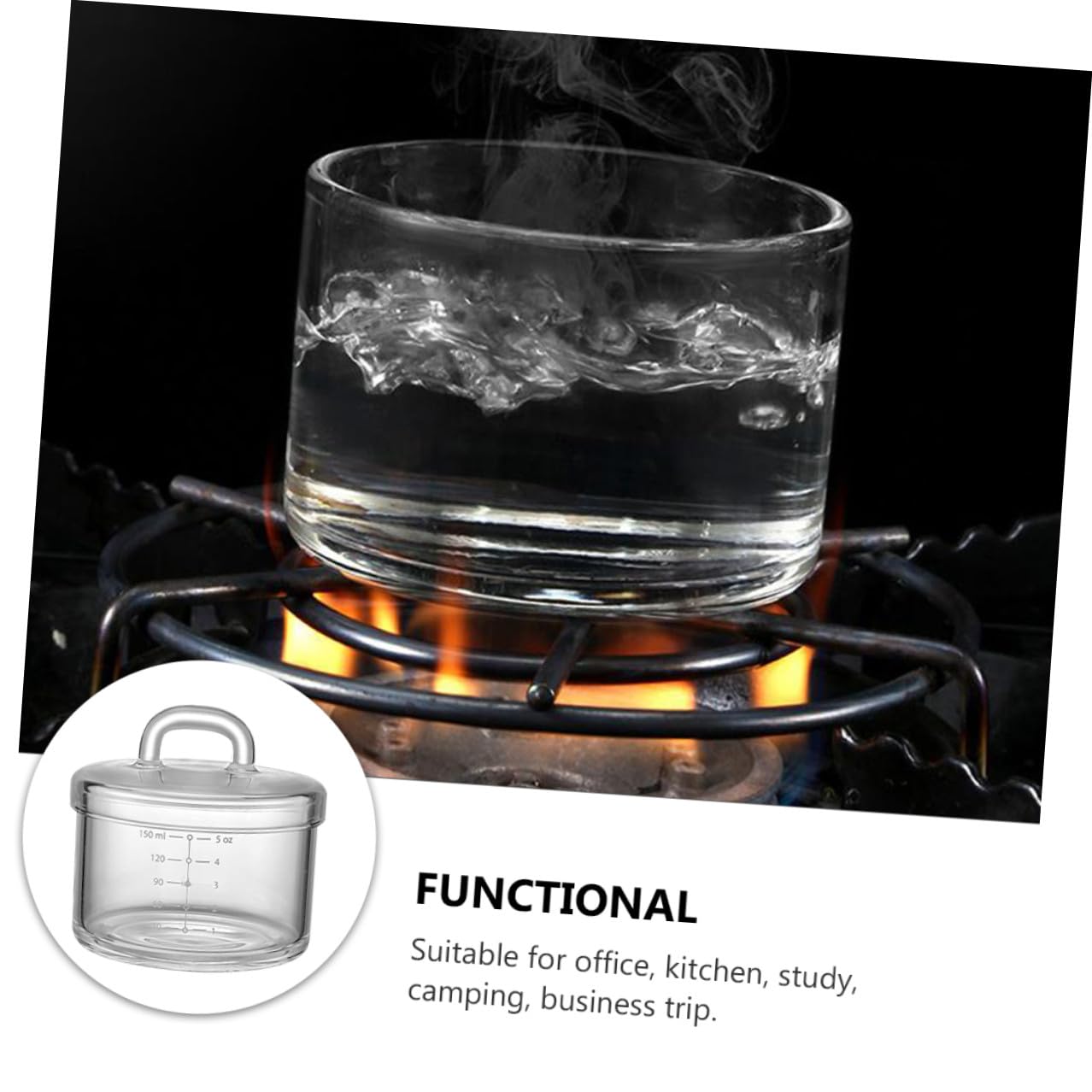PRETYZOOM 3 Piezas Bol de Vidrio para Cocinar al Vapor con Tapa Resistente al Calor para Alimentación Infantil Transparente Multifuncional para Uso Doméstico y Actividades Diversas