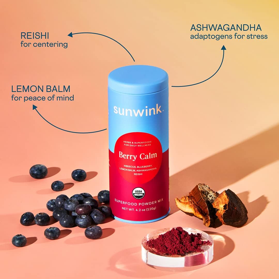 Sunwink Organic Superfood Powder Starter Pack - Every Day Wellness Superfood Plant Mixes for Digestion Support, Energy, Stress Relief and Glowing Skin, 40 Servings Per Tin. No Added Sugar (Pack of 4) : Health & Household