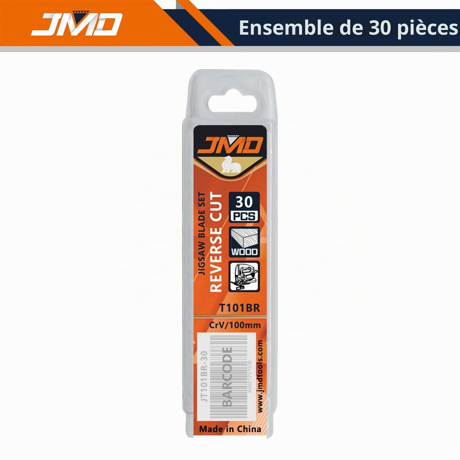 JMD T101BR Lot de 30 Lames de Scie Sauteuse pour Bois 100mm 10TPI Pour Accessoires en Bois
