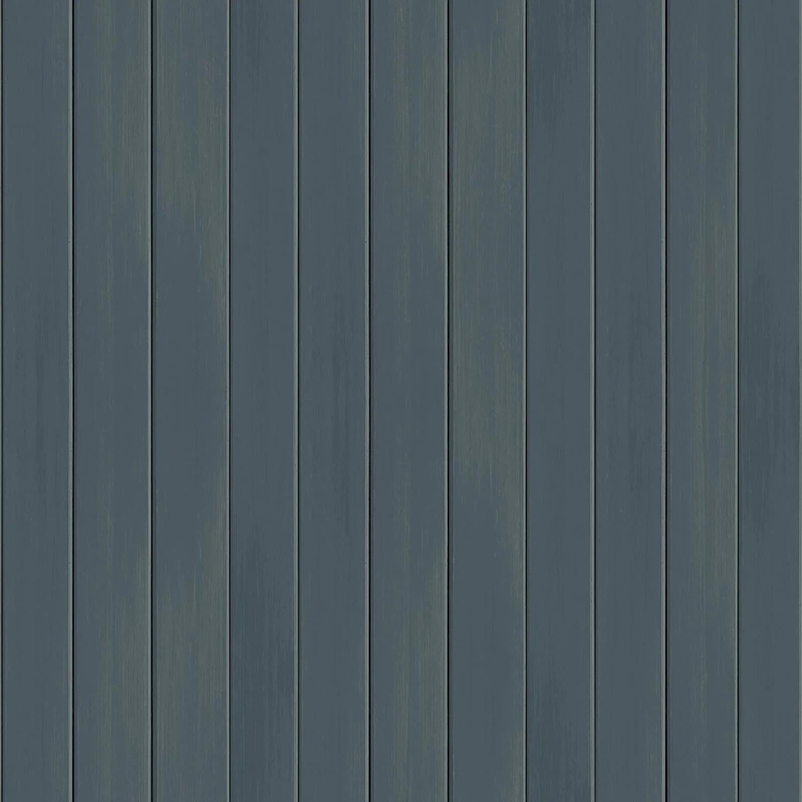 Sophie Laurence Blue Panel Wallpaper Wooden Plank Effect Smooth Finish Feature Wall Living Room