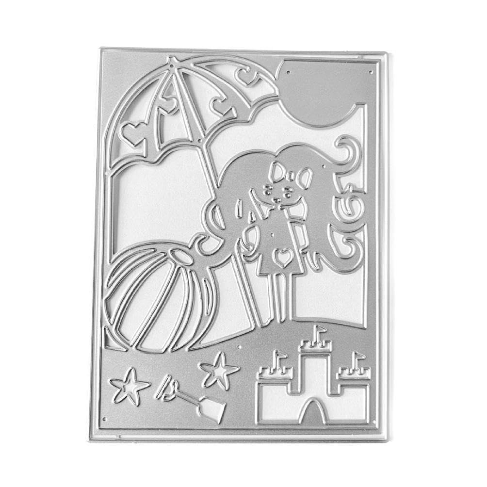 Girl With Umbrella Stencil