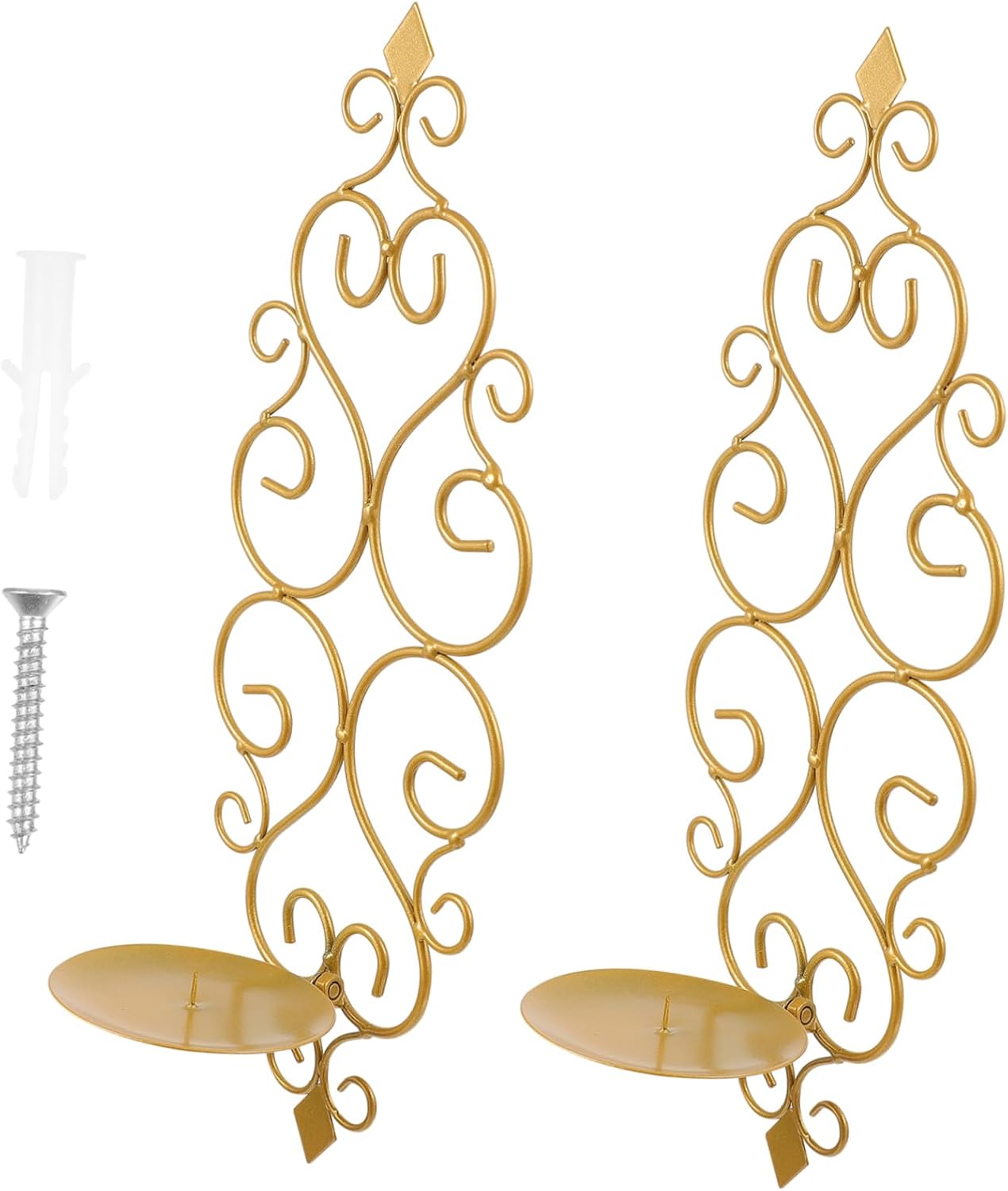 ORFOFE 2pcs Wall Decor Candle Sconces Tealight Holders for Home Hotel Interiors