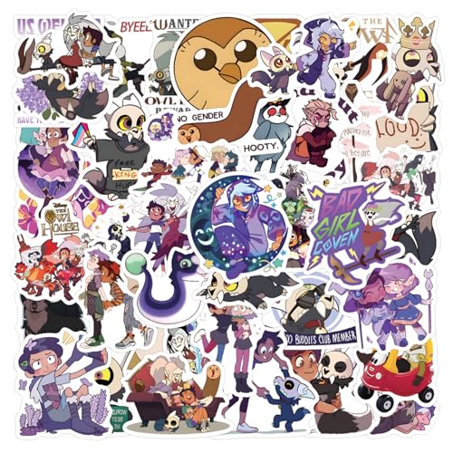 50PCS The Owl House Water Bottle Stickers for Kids, Cute Stickers for Water Bottles, Vinyl Waterproof Aesthetic Laptop Sticker Pack Classroom Prizes Skateboard for Kids Teens Girls Students