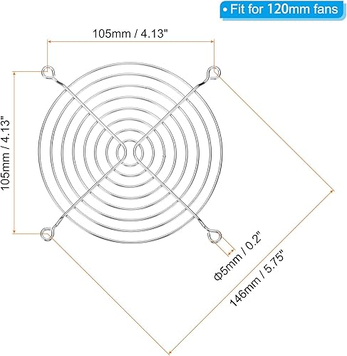Vista 29 de PATIKIL Parrilla de dedo de ventilador de 1.575 pulgadas, paquete de 8 protectores de parrilla de acero inoxidable 304 para ventiladores de 1.57 x