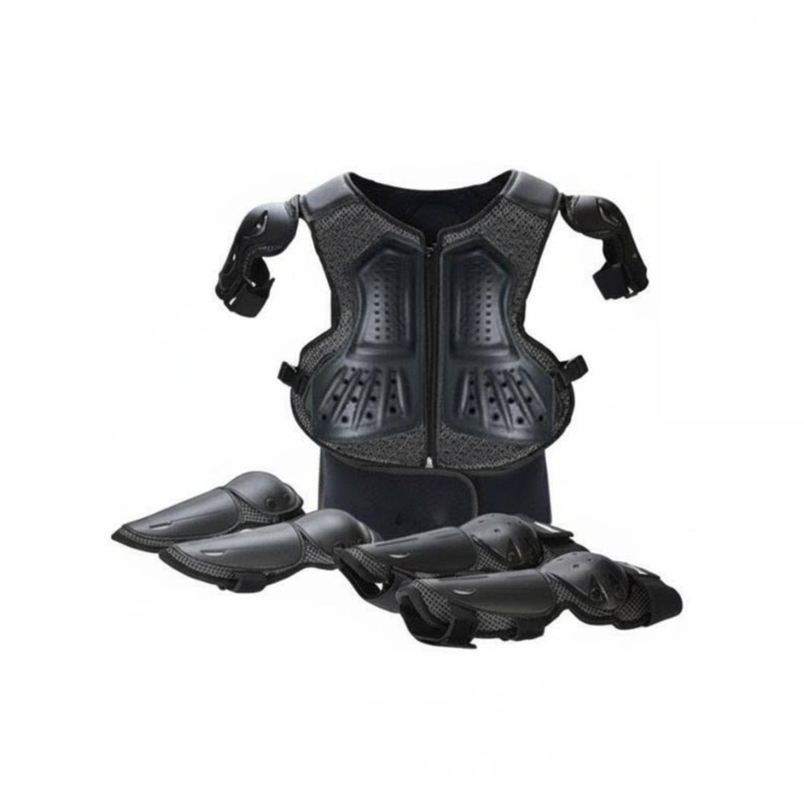 Kinder Schutzrüstung Komplettset Panzerung Protektoren Anzug mit Flexiblem Gurt Und Stoßabsorbierendem Design für Skateboarding Balancebike Und Rolleraktivitäten
