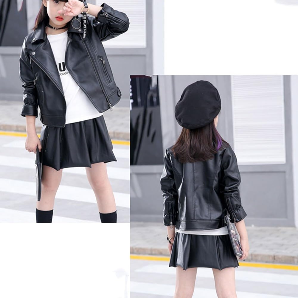 Giacca Bomber Imbottita Per Bambini Con Distintivi - Stile Biker Oliva 3-13 Anni