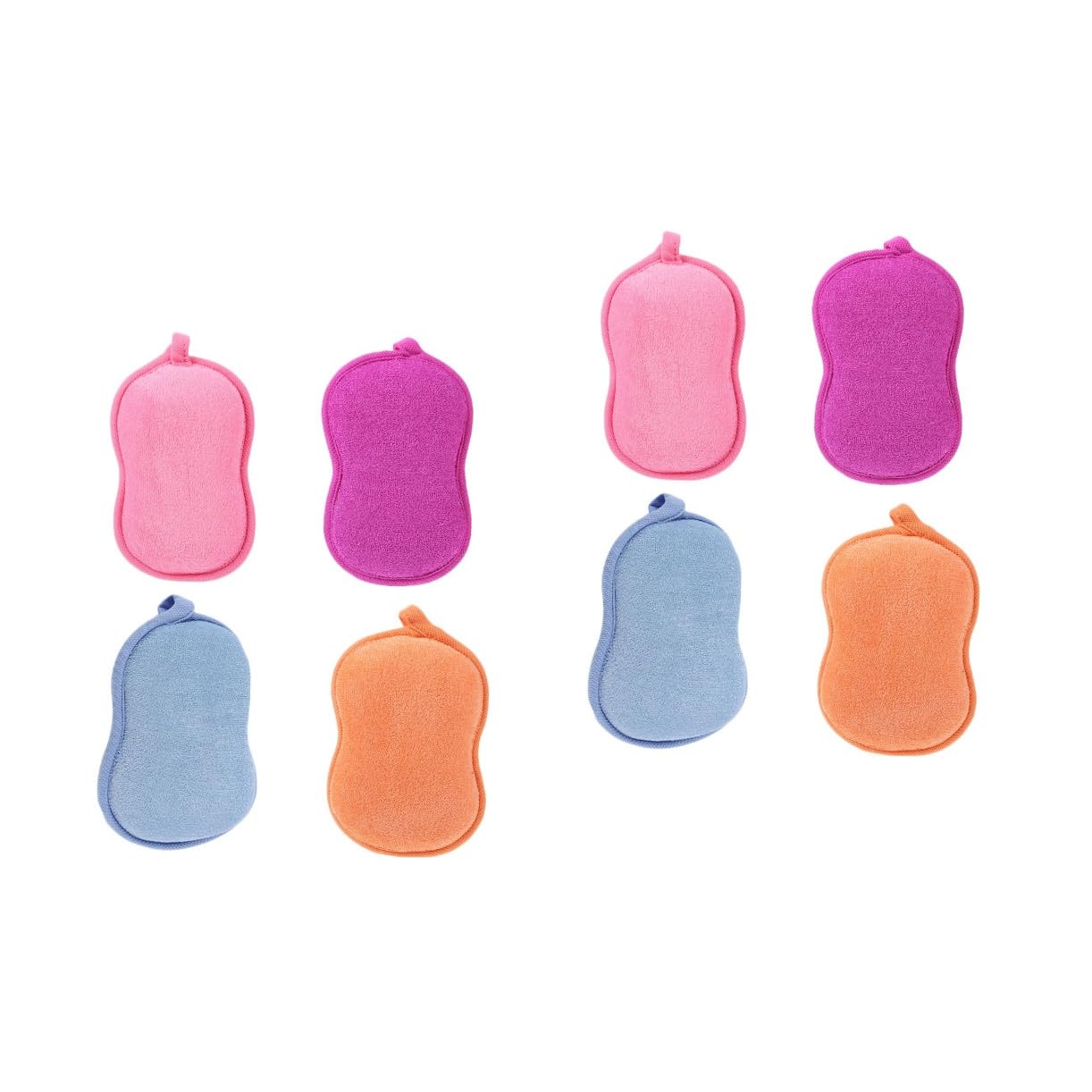 Healeved 8piezas Esponjas De Baño Para Bebés Forma De Cacahuete De Morado Esponjas Duras y Suaves Para Duchas y Baños Promueven Una Piel Saludable y Relajante