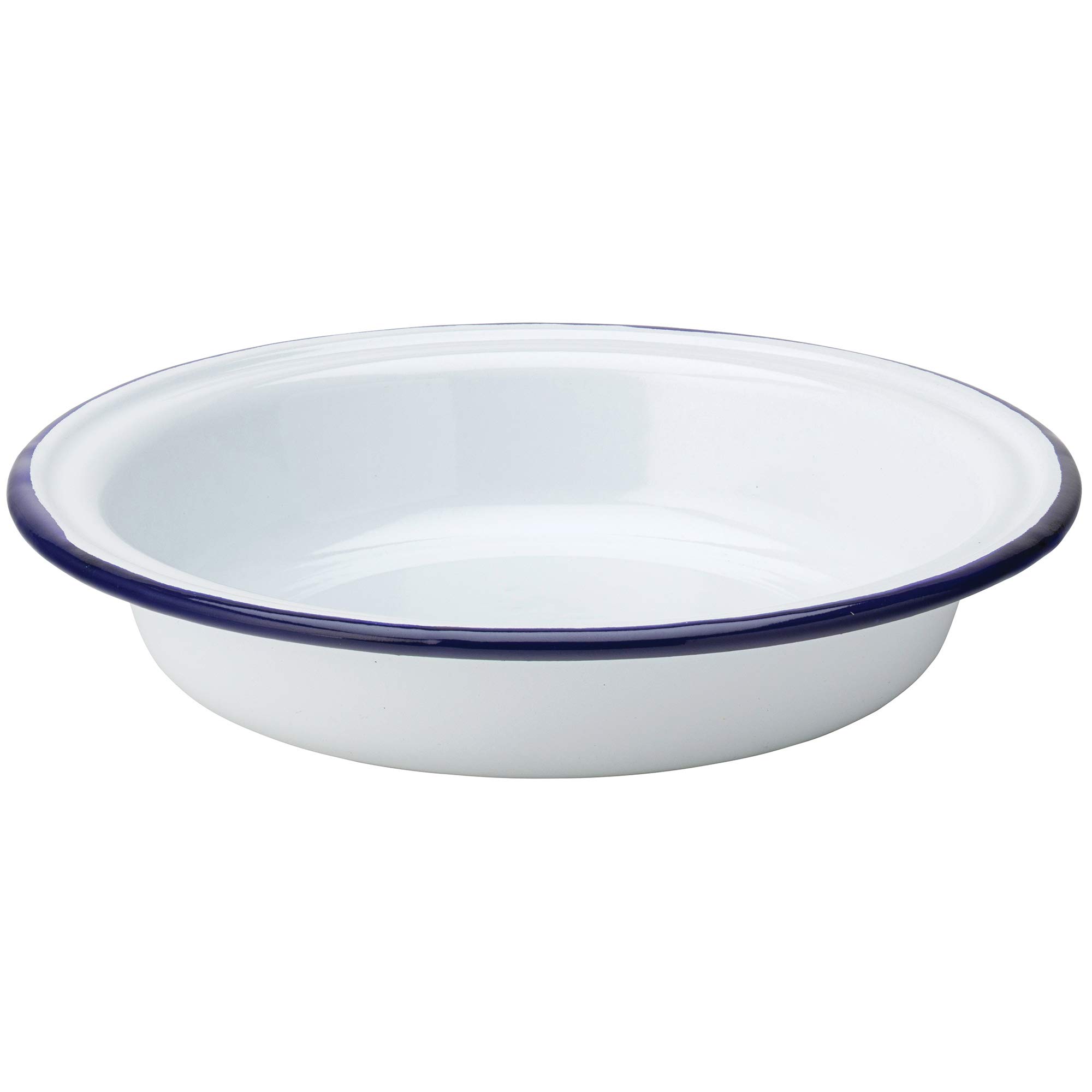 Utopia Blue/White Enamel Rim Pie Plate 18Cm - Set Of 6 - And Pie Dish