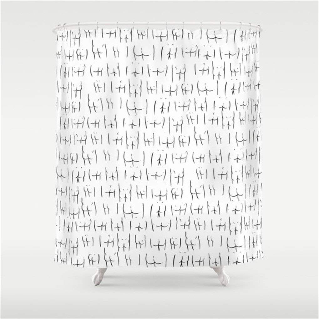 JOOCAR Butts Butts Butts Simple Hand-Painted Shower Curtain Waterproof Splash Fabric Bathroom Accessories