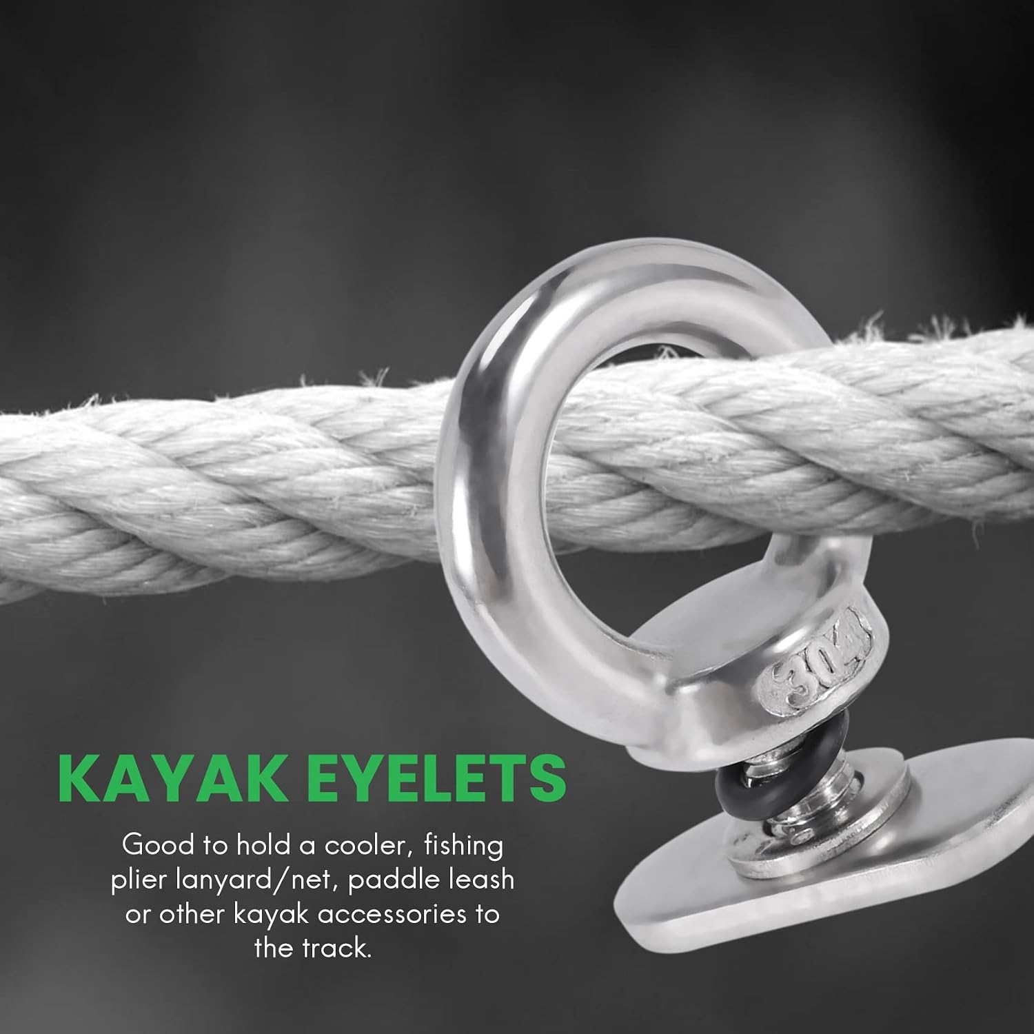 Tbkoly 4Pack Steel Kayak Track Mount Tie Down Eyelet Rail Accessory for ...