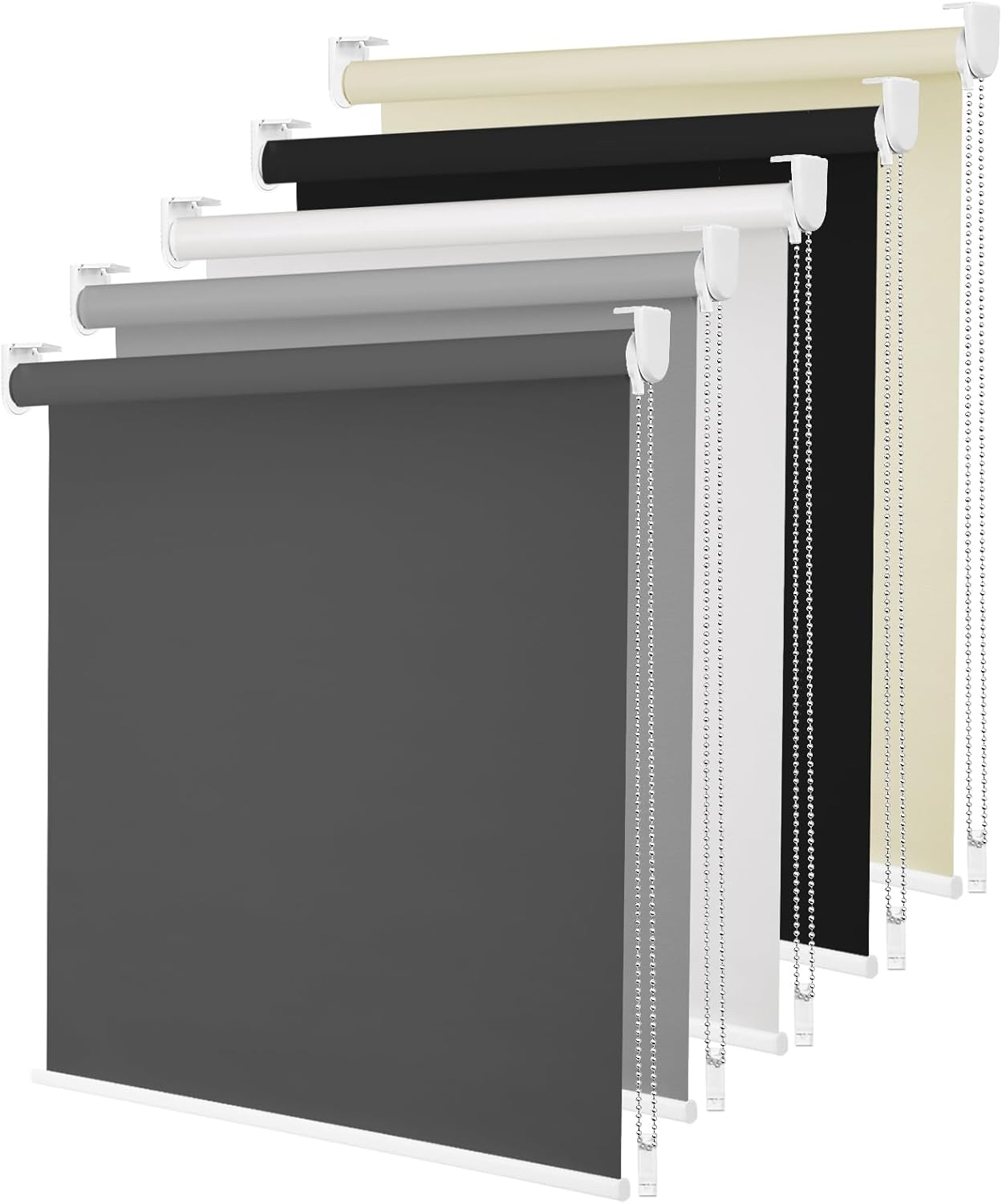 100% Blackout Roller Shades, Blinds for Windows with Thermal Insulated & UV Protection Waterproof Fabric,Window Blinds for Home Office Bedroom, Easy Installed (Dark Grey-26 W x 72) 26"W x 72"H Dark Grey