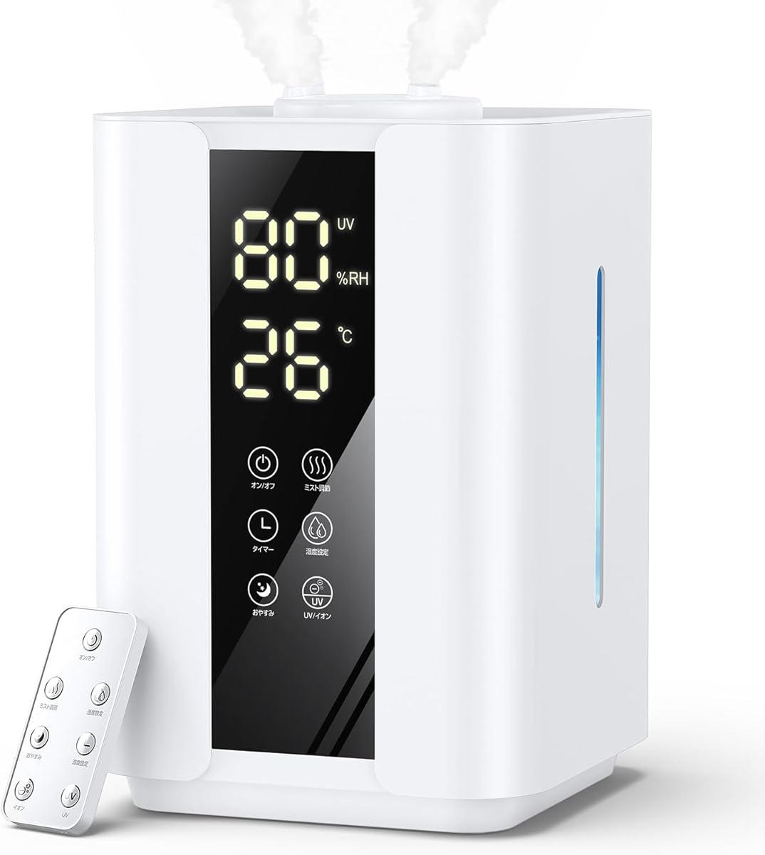 Humidifier, Large Capacity, 1.6 gal (6 L) (2026 New Version, Double Blowout, Powerful Humidification), Tabletop Humidifier, 3 Levels of Humidification, UV Light, Double Disinfecting, Ultrasonic Air