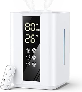 加湿器 大容量 6L 【2025新登場・ダブル吹出口・パワフル加湿 】 卓上加湿器 3段階加湿量 UVライト 双重除菌 超音波式 空気清浄機 かしつき 卓上 アロマ対応 湿度設定 タイマー付き 自動オフ 上から注水 小型 省エネ 静音設計 リモコン付き 空焚き防止 乾燥対策 花粉症対策 新生活 家庭用 寝室 オフィス 会社