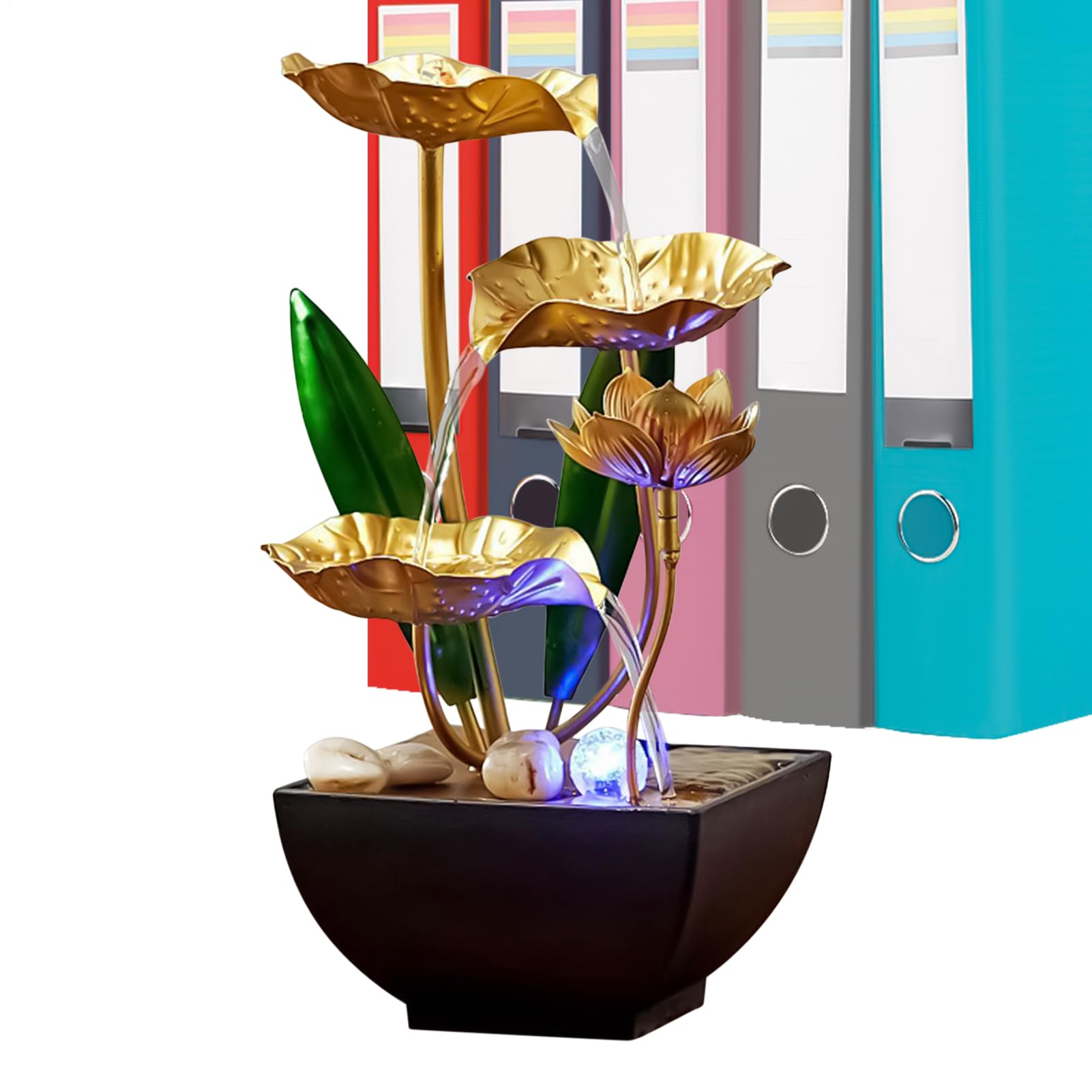 lyanny Fuente De Escritorio De Interior - Relajación Zen Con Iluminación LED Relajante,Con Sonidos Relajantes Fuente De Agua Para Interiores - Para Acuario Oficina Sala De Estar Dormitorio Hotel Pieza