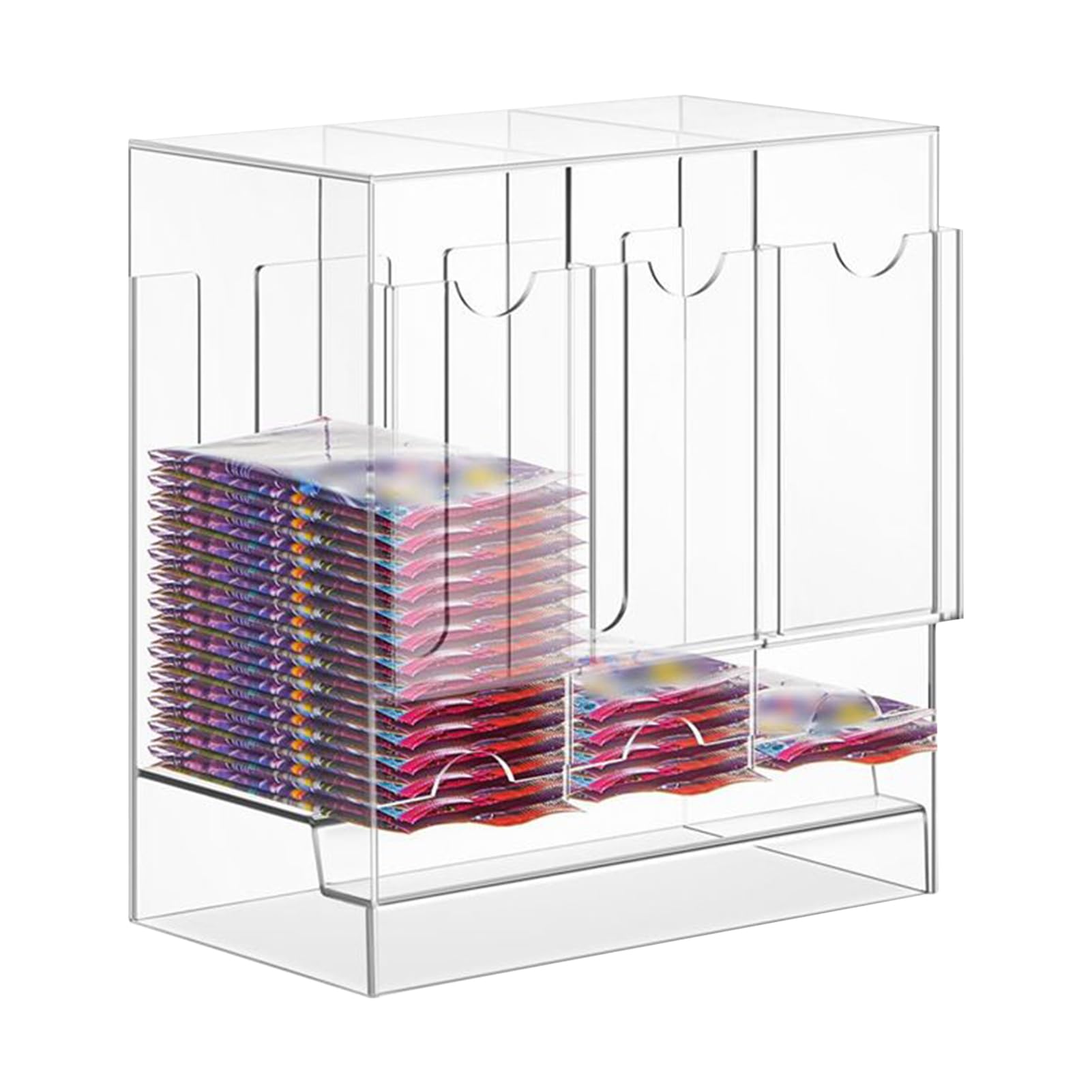 Booster Pack Dispenser - Acrylic Card Organizer Storage 22 x 12.7 x 24 cm | Multi Slot Trading Card Display Stand, Pack Rating