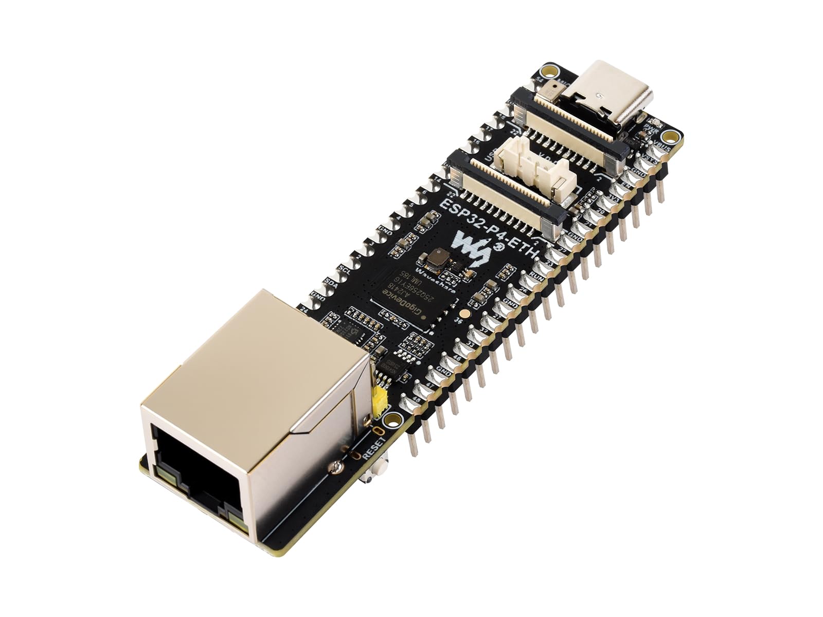Waveshare ESP32-P4-ETH High-Performance Development Board, Based on ESP32-P4, with 100 Mbps RJ45 Ethernet Port, Board Only, with Pre-Solder Pin Headers