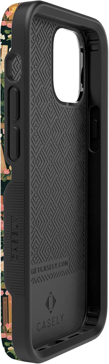 Casely iPhone 12/12 Pro Case | Book Nook | Floral Library | Bold Protective Design | Compatible with MagSafe