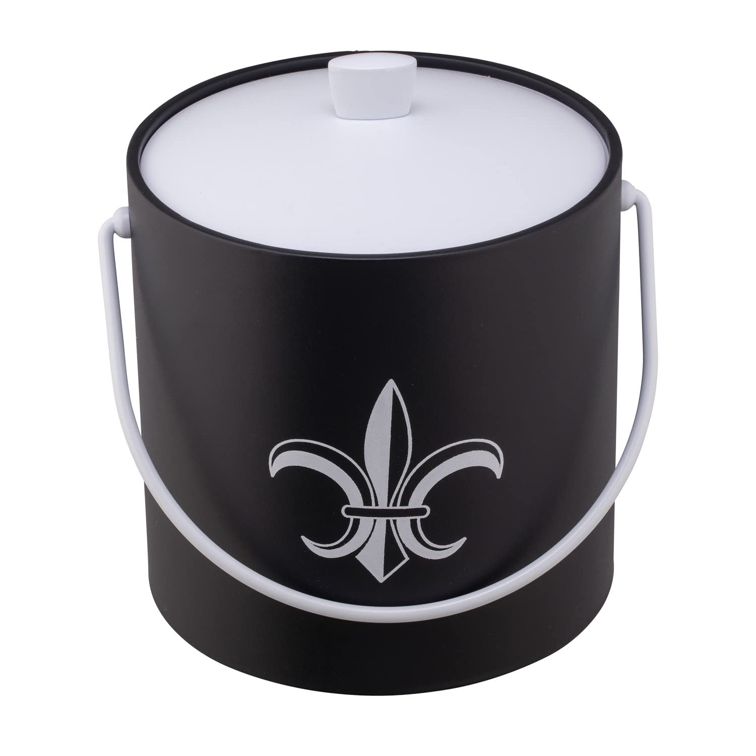 Kraftware Collection Seau à glace Fleur de Lis, Noir 3 litres