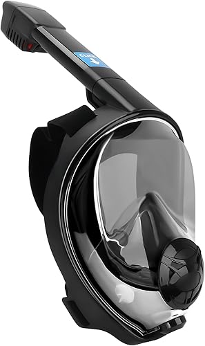 Máscara de esnórquel de cara completa con el último sistema de tapa seca, máscara de esnórquel plegable de 180 grados con soporte para cámara,