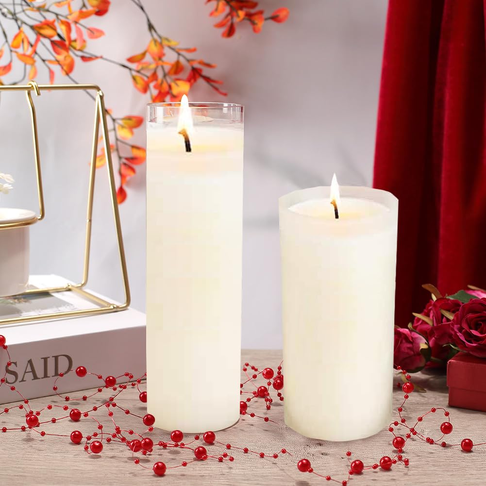 GORGECRAFT 10 Strands Red Pearl String 3-8mm Faux Artificial Pearl Beads Chain Party Garland Decoration for Floating Candles Centerpiece Vase Filler Christmas Wedding Ornaments DIY Crafts - Image 3