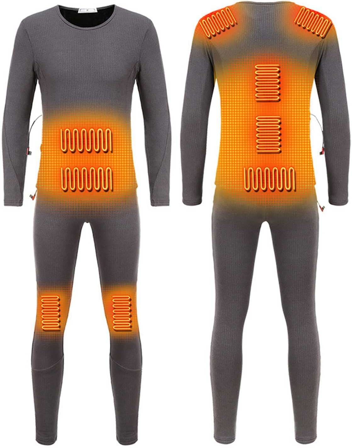 Zimowa bielizna grzewcza, spodnie trekkingowe na zewnątrz, spodnie grzewcze do ładowania USB Ski bielizna termiczna, zmywalna, 9 stref grzewczych, odpowiednia do zimowych sportów na świeżym powietrzu