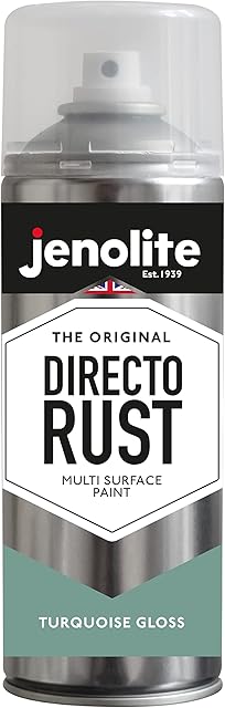 JENOLITE Directorust Turquoise Gloss - Multi Surface Spray Paint - For Use On Wood, Metal, Plastic, Ceramic & Rusted Surfaces - 400ml