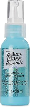 معرض الزجاج أكوا الزجاج الملون 2 fl oz Brilliant Shimmer Finish Paint ، مثالي لسهولة تطبيق الفنون والحرف اليدوية ، 19684