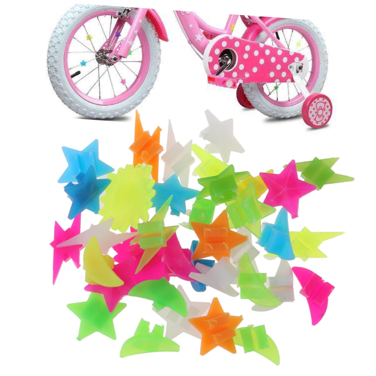 Anneome 36Pcs Luminous Plastic Colorful Wrap Tubes for Bike Wheel Spokes Decorative Cycling Accessories for Mountain and Road Bikes Spoke Decor for Bicycles