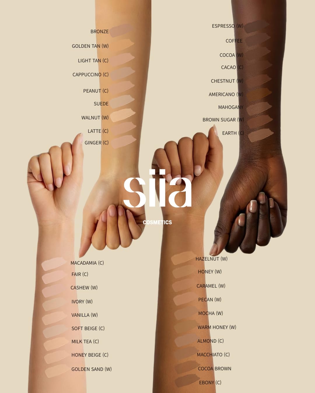 SIIA Cosmetics Seamless Fit Foundation Duo in SW02 Honey Beige
