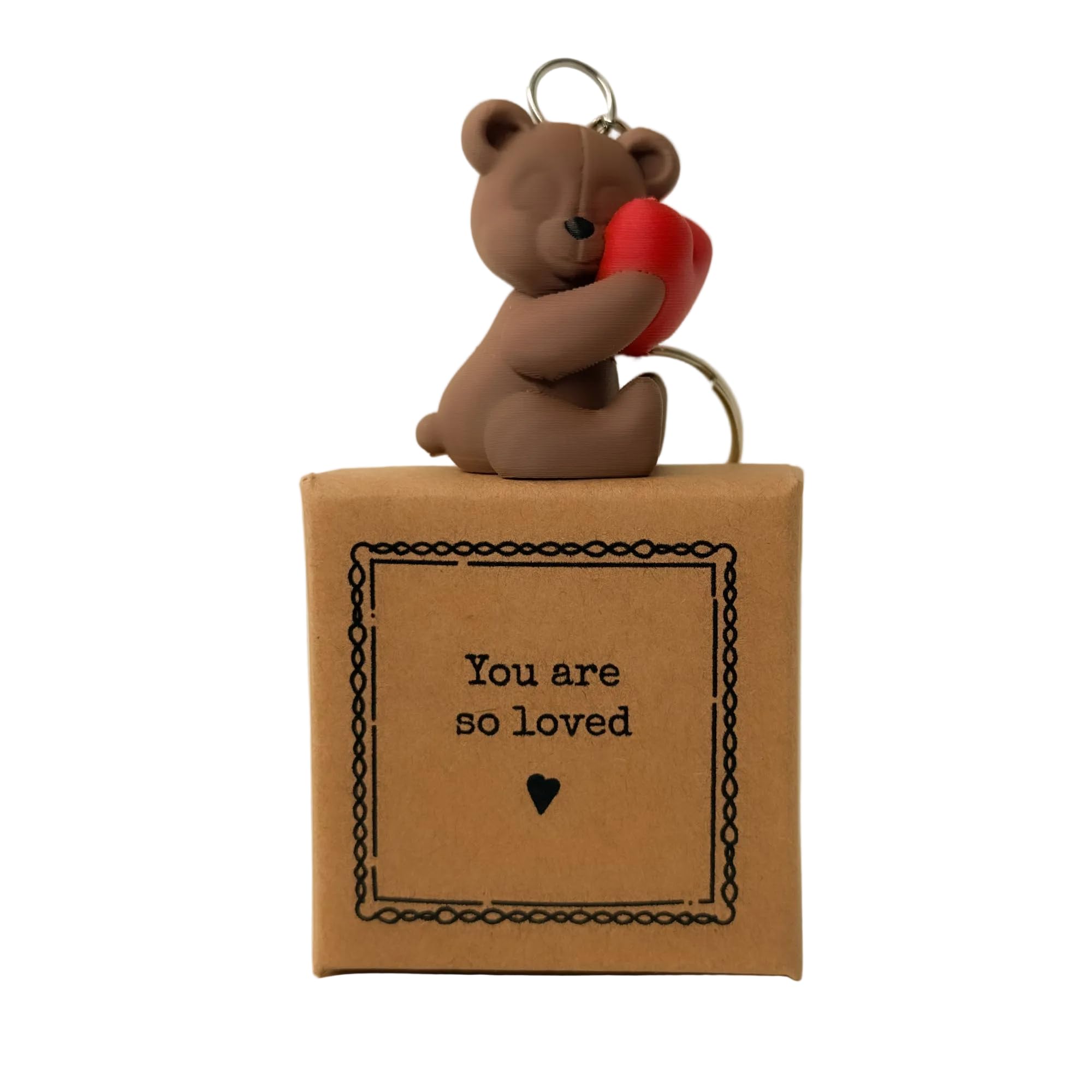 Image Industry “You Are So Loved” Tiny Little Gifts Keyring – Bear Mini Figurine | Best Friend Sentimental Gift | Cute UK Handmade Keepsake Token