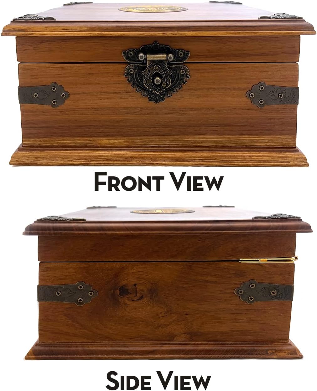 Basilur, Executive Hand Made Wooden Teak Presenter, 6 Chamber Closed Tea Chest and Server with 6 Assorted flavor Teas