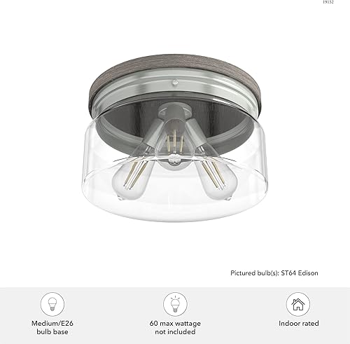 Miniatura 5 de Hunter Fan Company 19152 Devon Park - Lámpara empotrada, níquel cepillado