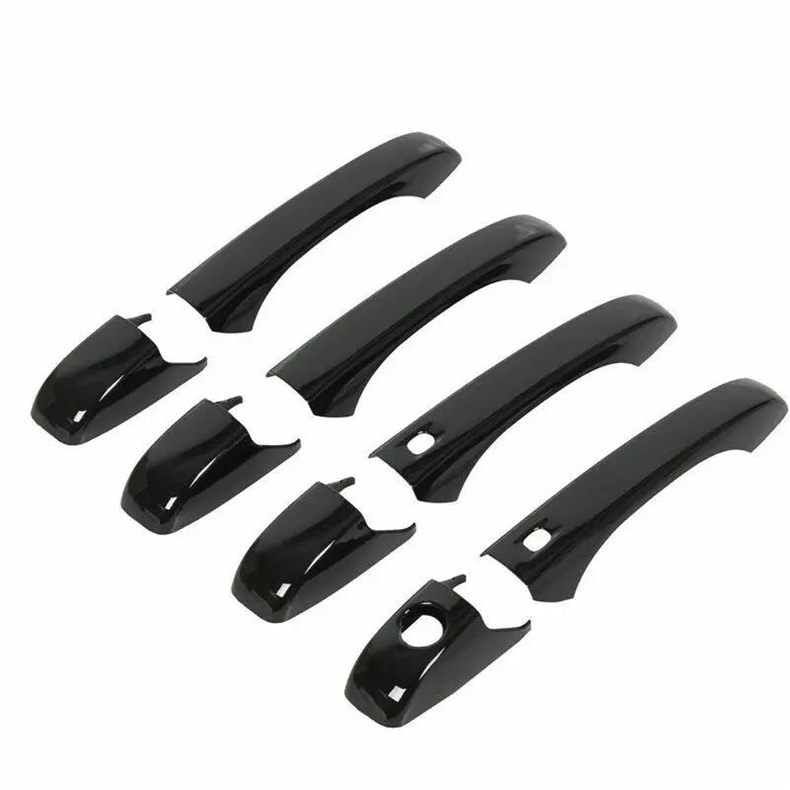 HETEVSCCK for Chrysler 300 300C 2005 2006 2007 2008 2009 2010 Glossy Black Chrome Car Door Handle Cover Trim Sticker(Black 2 Buttons)