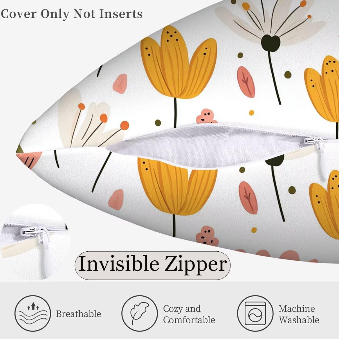 Kissenbezug 55x55 cm Blumen Kissenbezüge Anlage Sofakisse 4er Set Quadrat Kissenbezug Samt Couch Kissen Aesthetic Kopfkissenbezug Reiß Verschluss für Frühling Sommer Gartenmöbel Deko Geschenke b-533