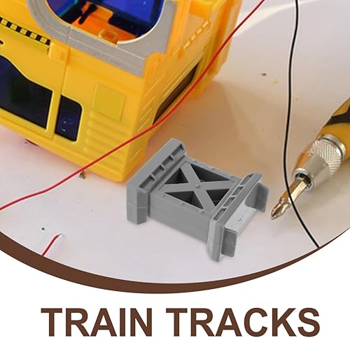Miniatura 6 de 24 piezas de muelle de tren de madera, accesorios de tren de tren, puente de tren, soportes de puente de tren de madera, accesorios de pista de