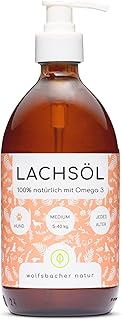Lachsöl für Hunde und Katzen mit Omega 3 & 6 I 500ml norwegisches, natürliches Lachs-Öl aus Atlantik-Meer-Lachs I Ergänzungsmittel für Hunde product image