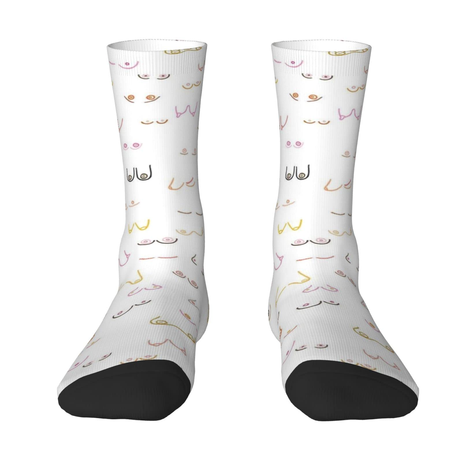 Oudrspo All Boobs Breast Are Beautiful White Women Men Crew Socks Cushioned Crew Socks Athletic Compression Socks