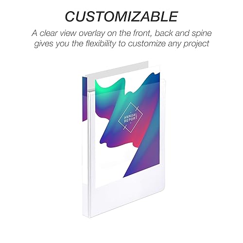 Vista 95 de Samsill (MP128567) - Carpeta de 3 anillos redondos de 2 pulgadas, fabricada en los EE. UU., con cubierta transparente personalizable para insertos