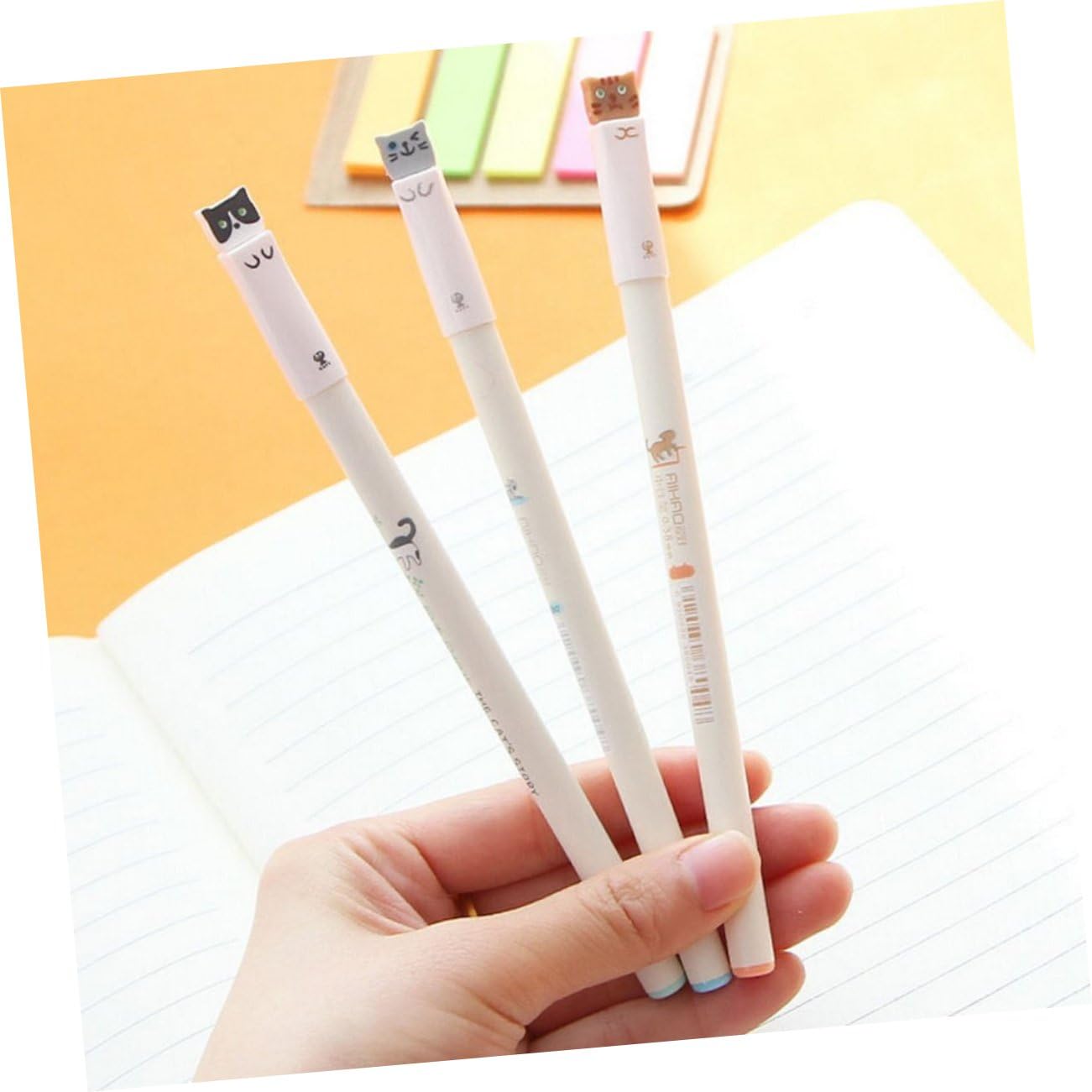 36 Pz Imposta le penne gel penne per gatti a inchiostro nero gel per gatti da 0,38 mm