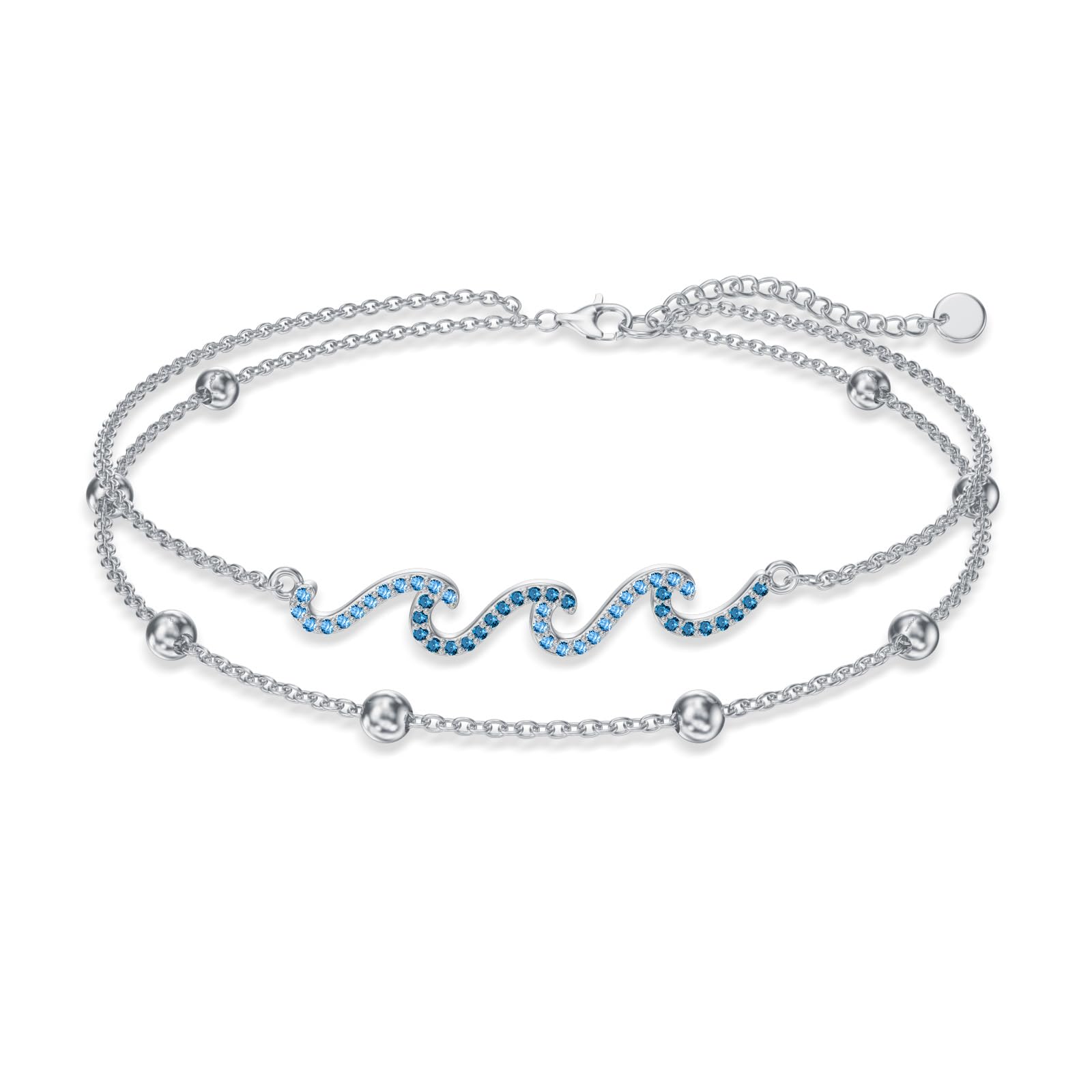 925 Sterling Silver Layered Ankle Bracelets for Women Jewelry Gifts