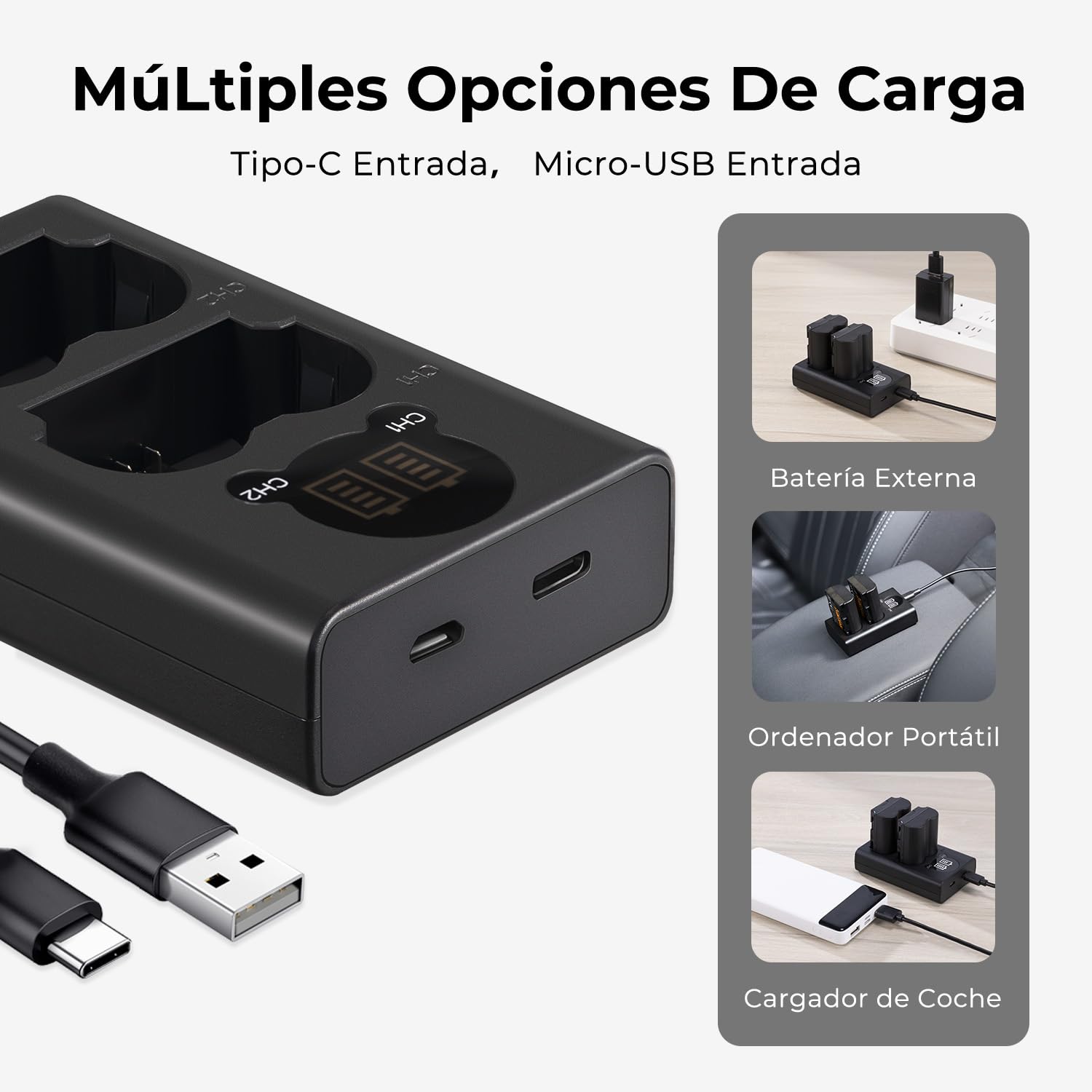 K&F CONCEPT NP-W235 2 Pack 2200 mAh Baterías de Repuesto para Cámara y Juego de Cargador de Pantalla LCD Doble Ranura Compatible con Fujifilm GFX 50S II, GFX 100S, X-T4, VG-XT4, X-T5, X-H2S